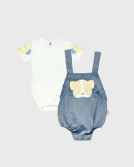 Conjuto Body Estampado Dog Azul