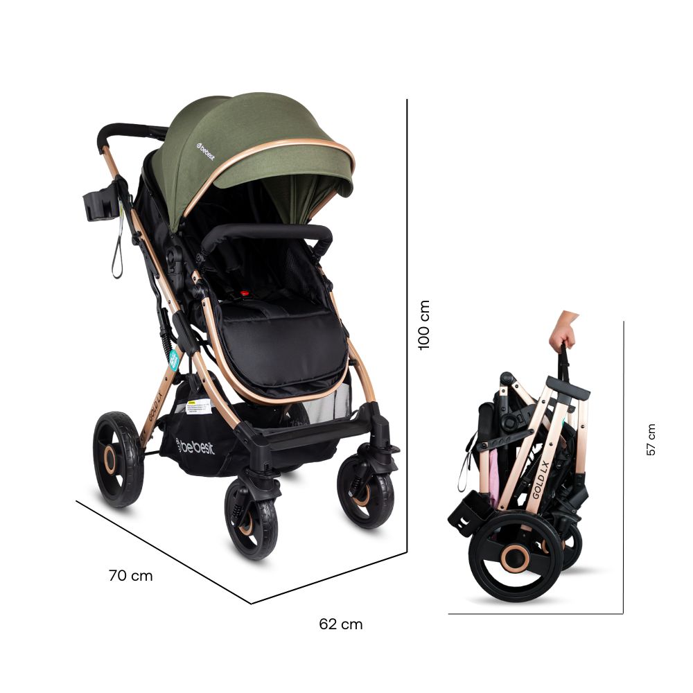 Coche Moises Gold LX Verde Bebesit Medidas