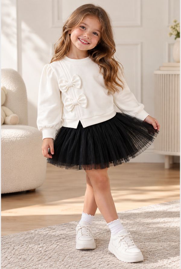 Conjunto Falda Tul Negro Modelo