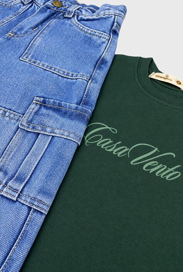 Conjunto Pantalon Cargo Verde Modelo