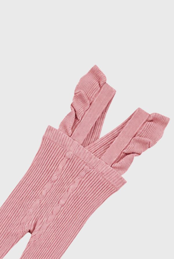 Medias Leotardo Con Tirantes Volantados Rosa Cóndor Detalle