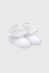 Medias Tul Bordado Blanco Cóndor
