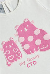 Conjunto 3 Piezas Chaleco Flores Tornasol Blanco Estampado