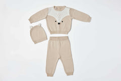 Conjunto Tricot Zorro Beige Bebé