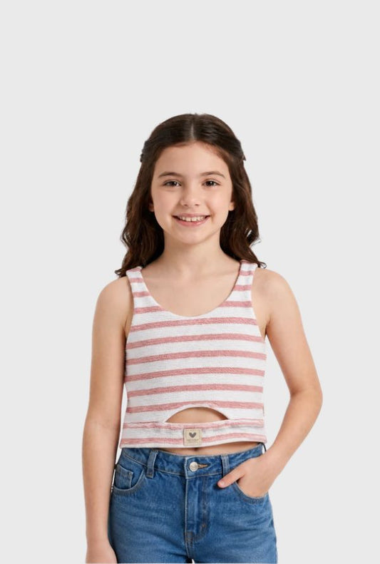Blusa Crop Top Rayas Palorosa Modelo