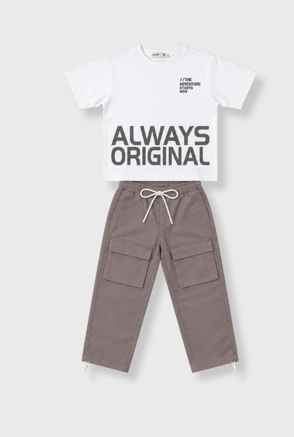 Conjunto Pantalón Cargo Always café 