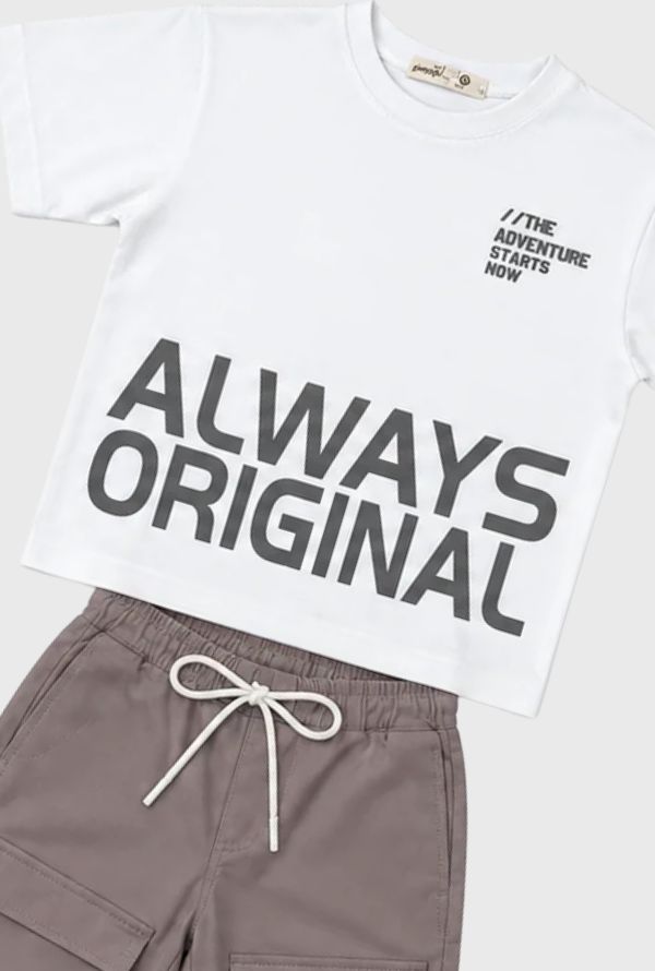 Conjunto Pantalón Cargo Always café detalle