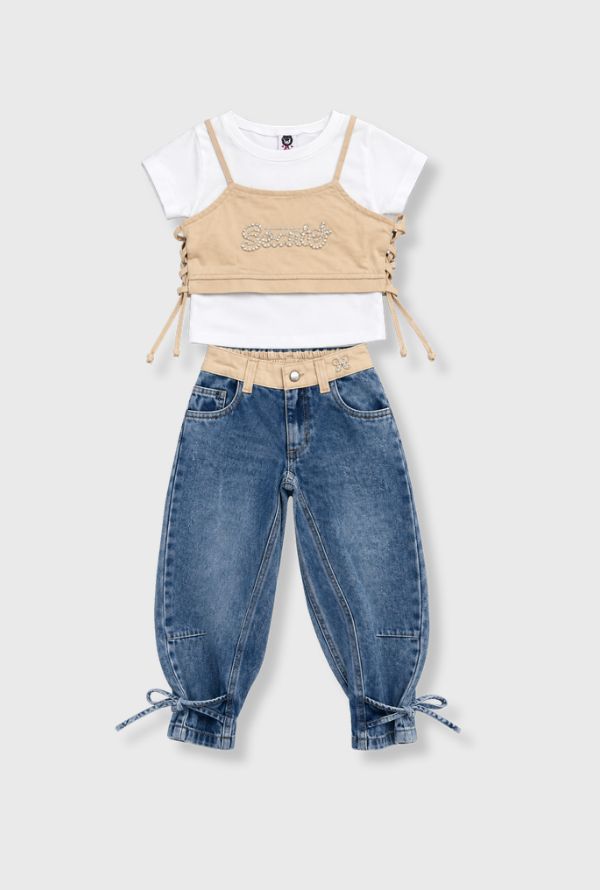 Conjunto Top Denim Color Surtido beige 