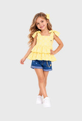 Conjunto Ojalillo Short Amarillo