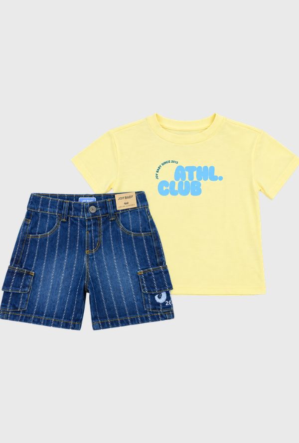 Conjunto Bermuda Denim Amarillo