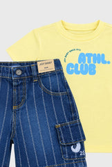 Conjunto Bermuda Denim Amarillo