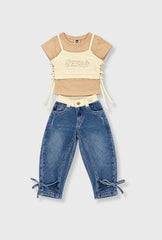 Conjunto Top Denim Color Surtido khaki