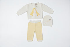 Conjunto Tricot Rayas Patos Amarillo Romeo