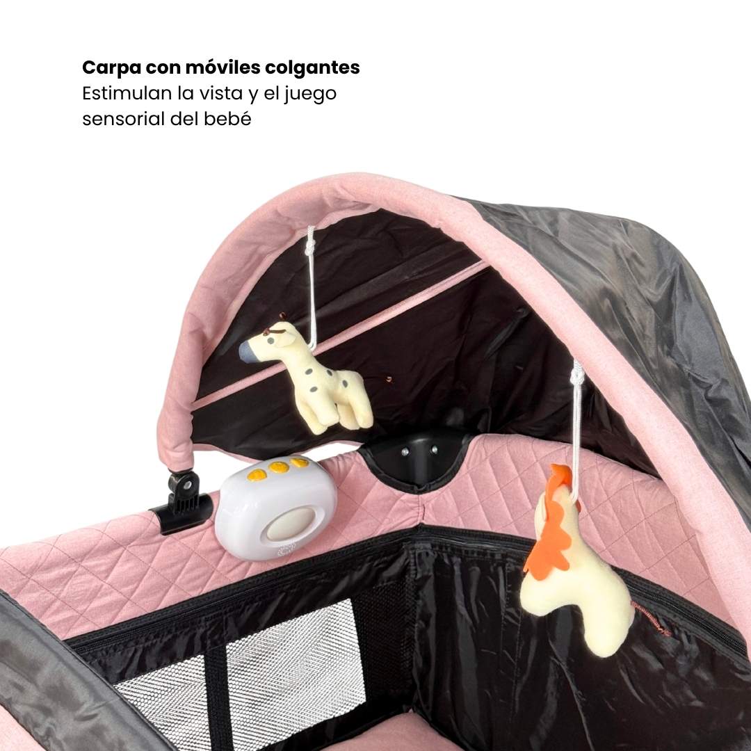 Corral Colecho Maxibaby Silver Rosa Detalles