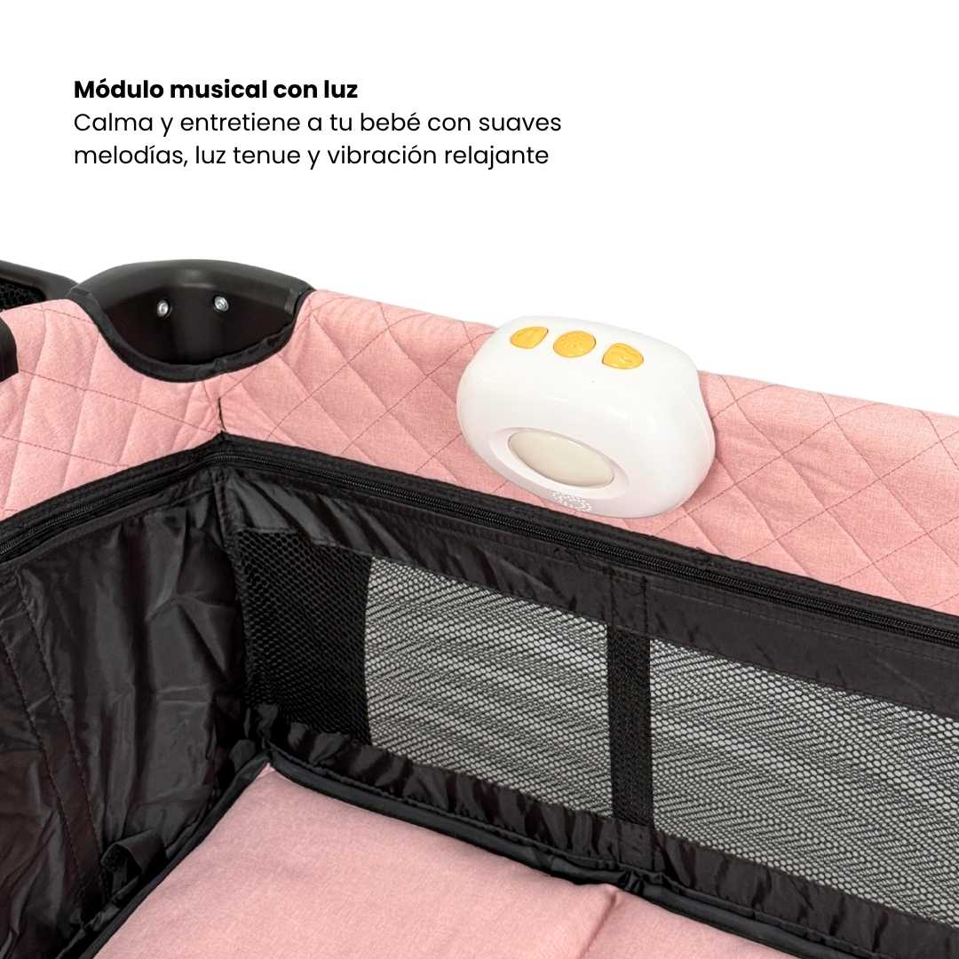 Corral Colecho Maxibaby Silver Rosa Musica