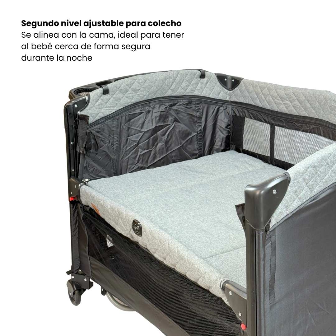 Corral Colecho Maxibaby Silver Gris Niveles