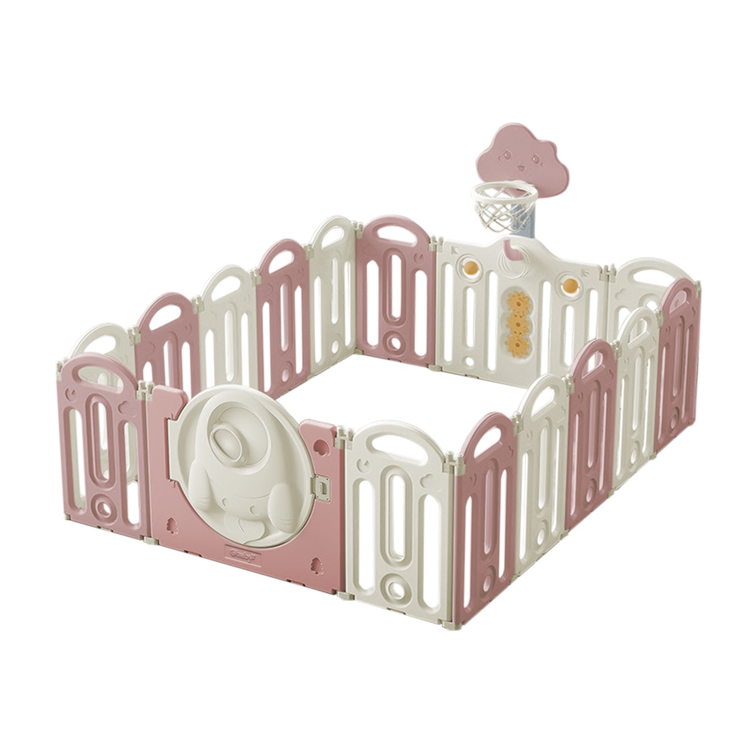 Corral De Juegos Paneles Happy Zone Plus Rosa Evezo
