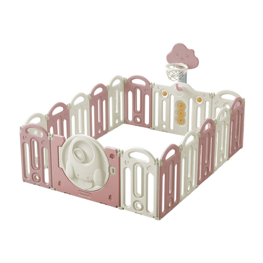 Corral De Juegos Paneles Happy Zone Plus Rosa Evezo