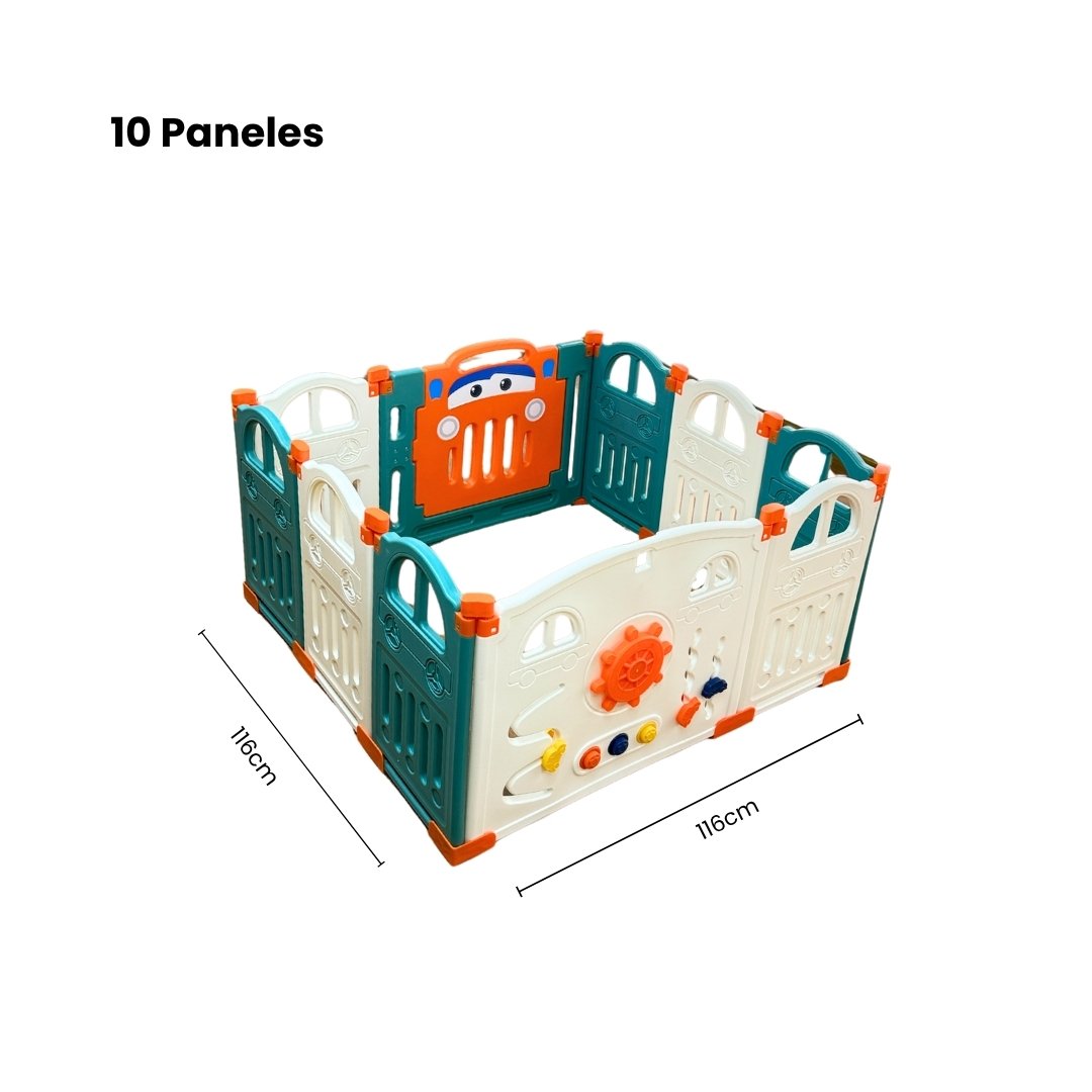Corral de Juego Paneles Carro Naranja  Medidas