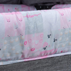 Cuna Corral Colecho Dacora Gris/Rosa Ebaby® Estampados