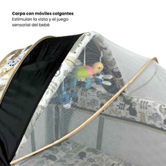 Cuna Corral Colecho Smart Maxibaby Estampado Negro Carpa