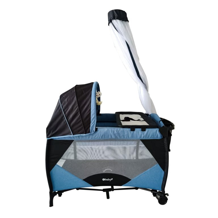 Cuna Corral Mecedor Iris Azul Ebaby