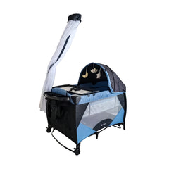 Cuna Corral Mecedor Iris Azul Ebaby