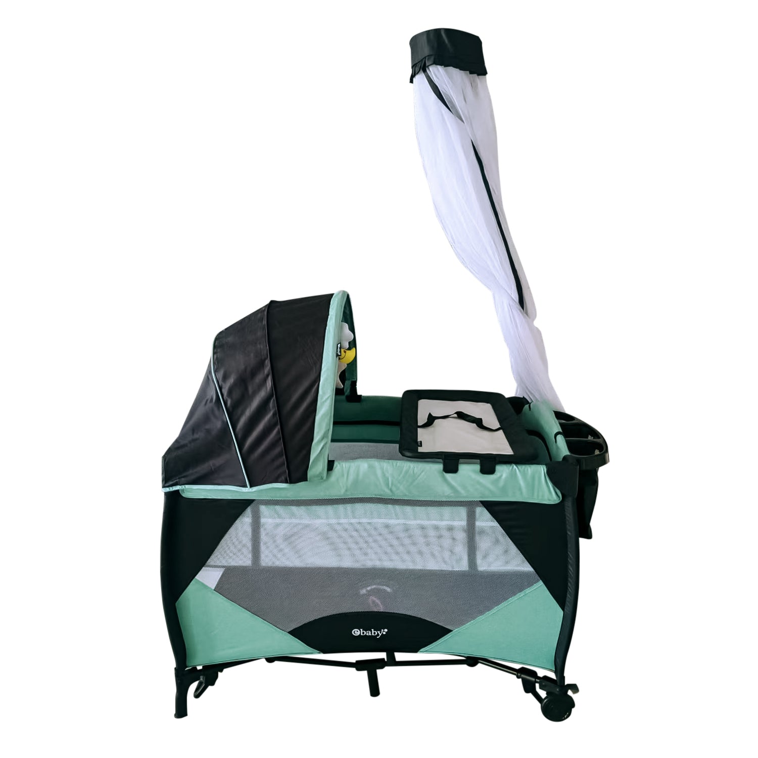 Cuna Corral Mecedor Iris Verde Ebaby