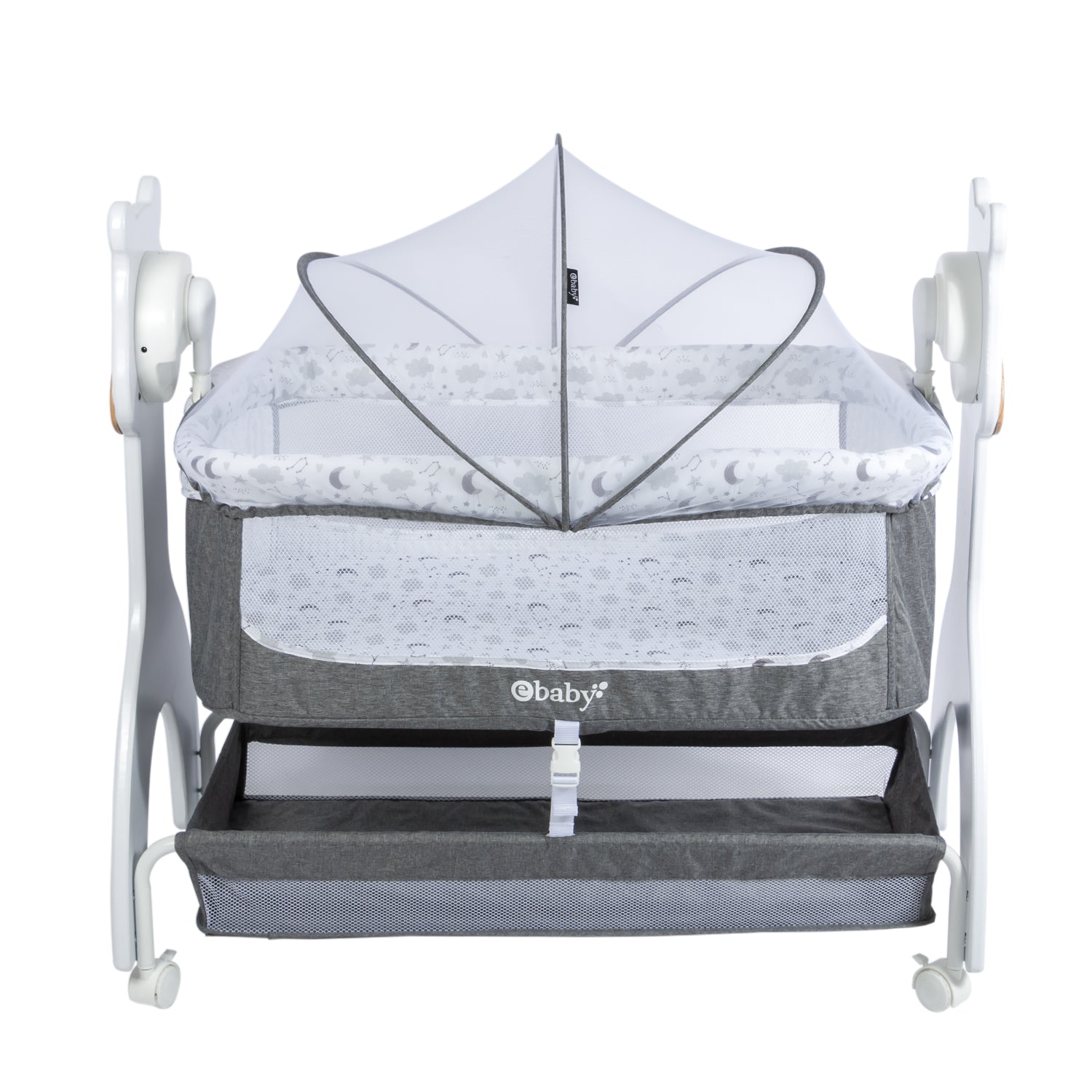 Cuna Mecedora Aura Gris Ebaby