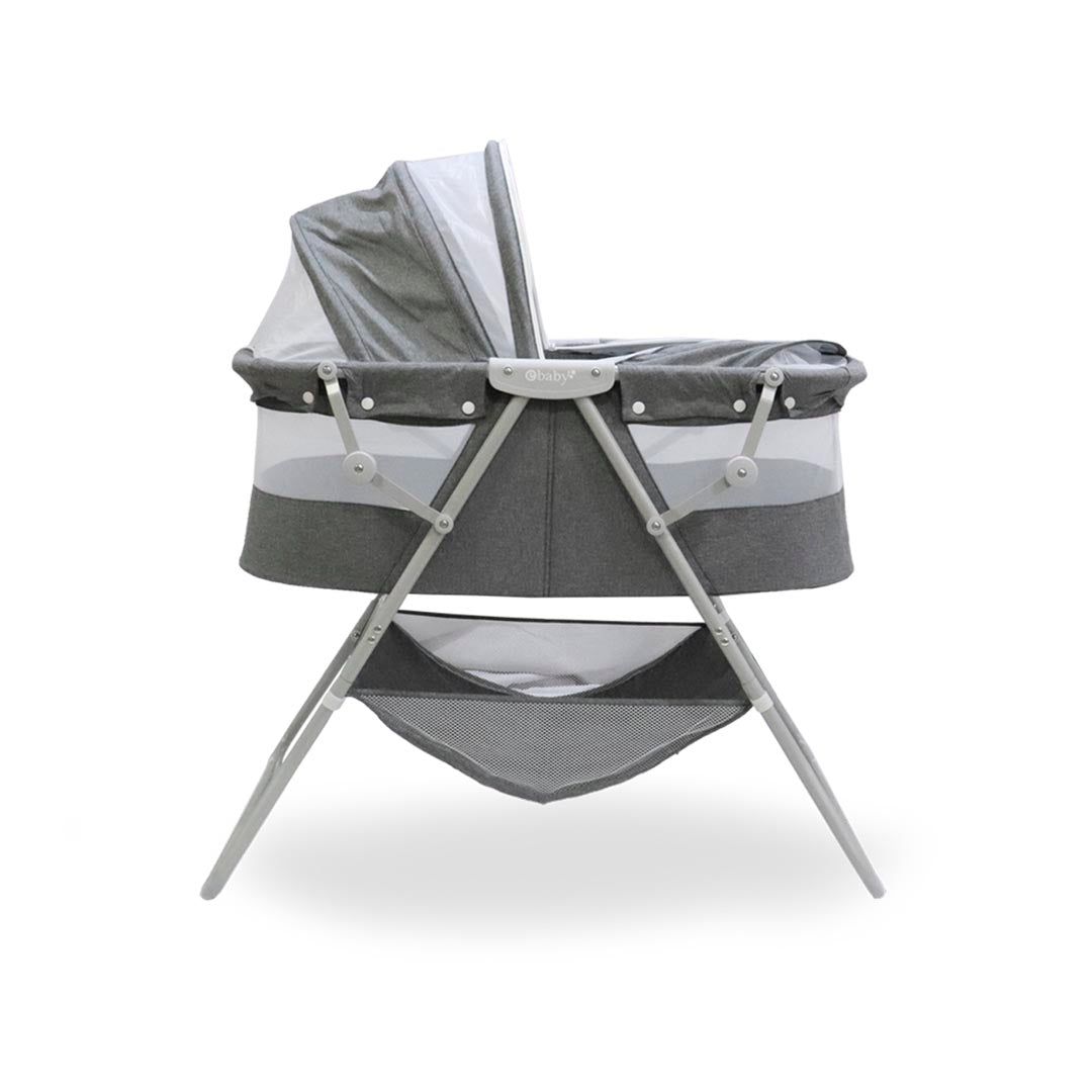 Cuna Plegable Dolly Gris Ebaby detalle