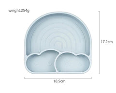 Plato Silicona Con Cubiertos Rainbow
