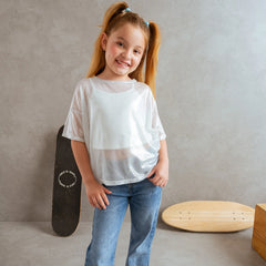 Blusa Crop Top Con Malla Blanco