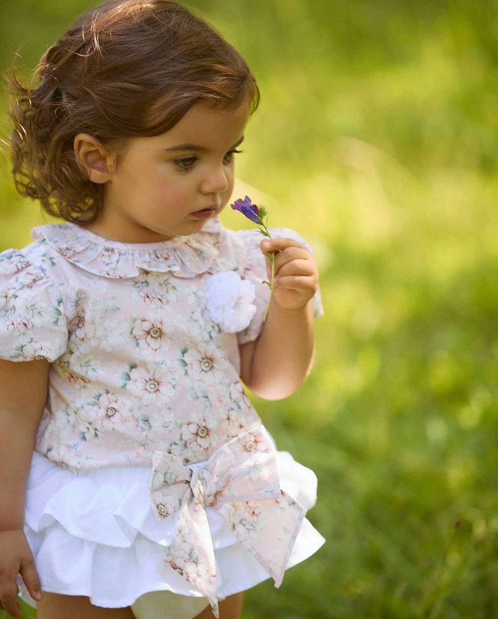 Conjunto Blusa Flores Rosa Deolinda Pink