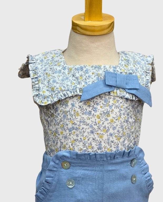 Conjunto Estampado Flores  Deolinda Blue