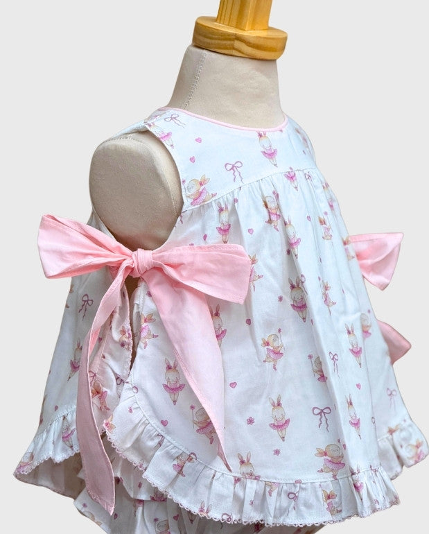 Conjunto Moños Conejos Blanco Deolinda Bailarina 