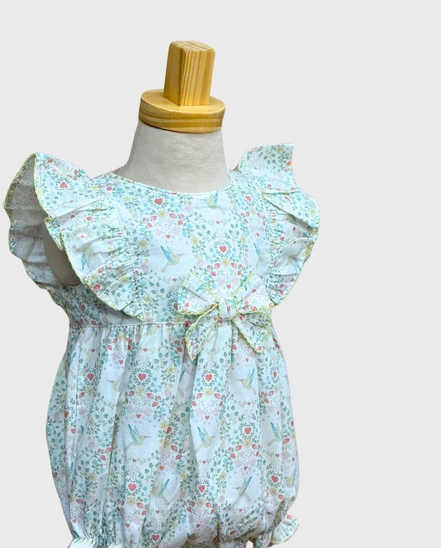 Pelele Colibrí Moño Floral Deolinda Green