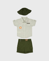 Conjunto Niño Safari Verde Con Sombrero