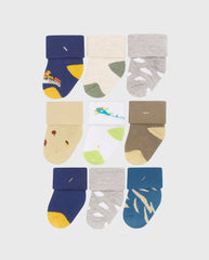 Set 3 Pares De Medias Doblez Estampado Surtido Niño