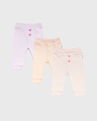 Set 3 Jogger Con Botones lila