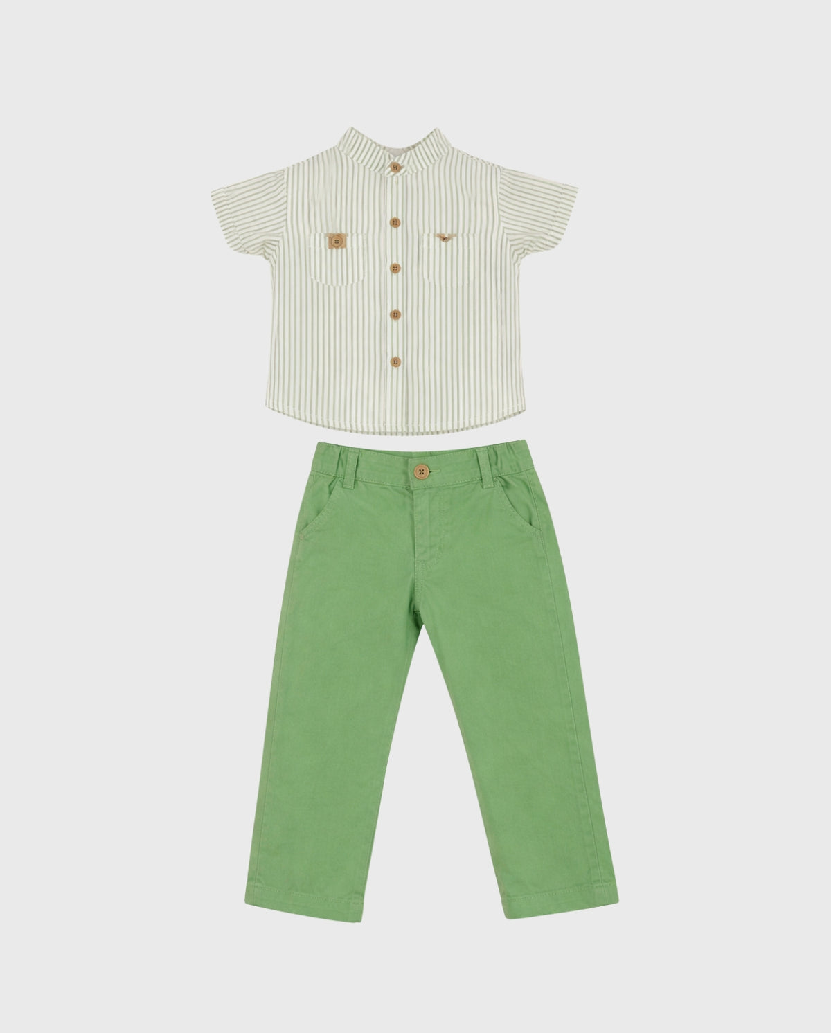 Conjunto Pantalón Camisa Manga Corta Rayas