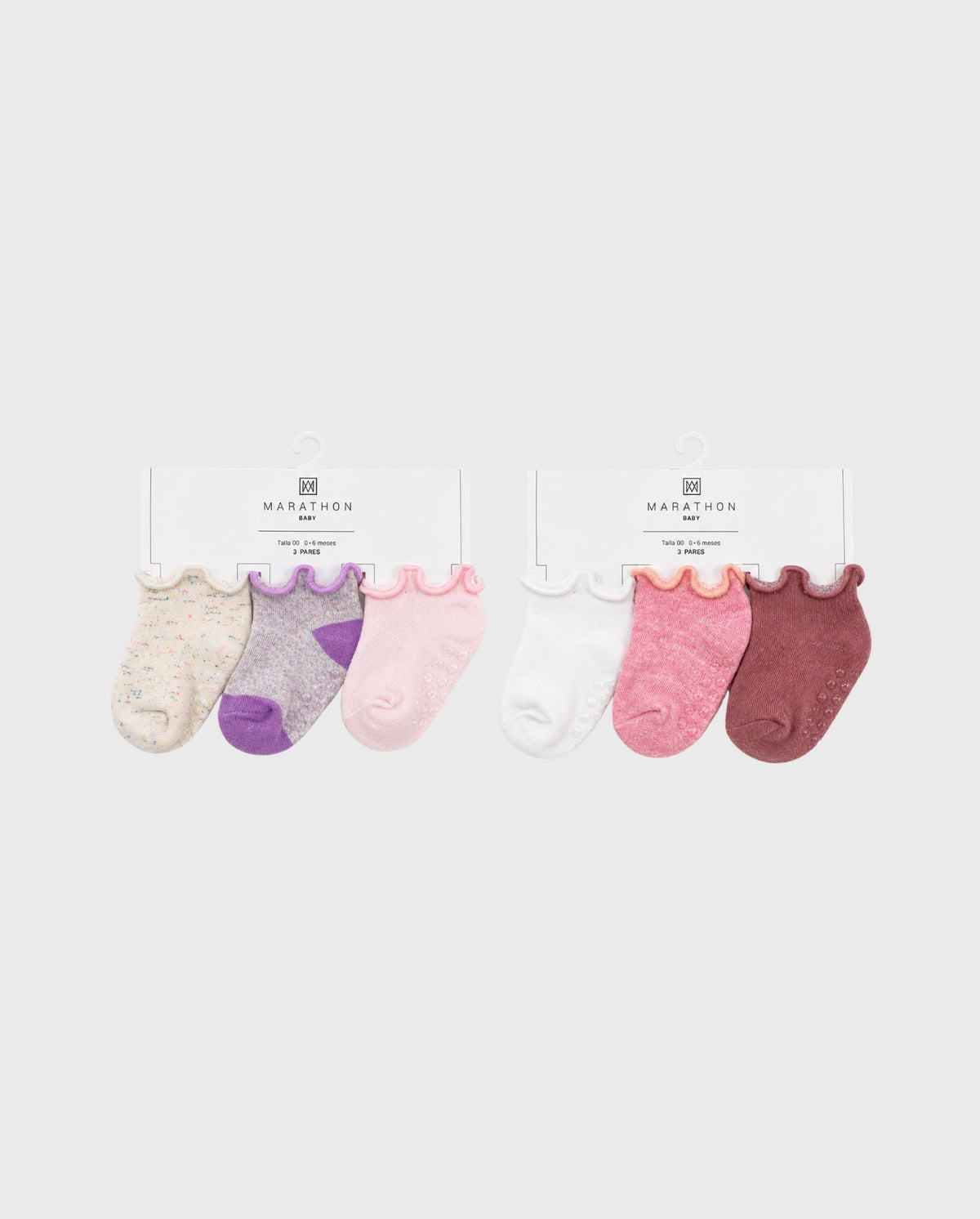 Set 3 Pares De Medias Doblez Estampado Bebé Niña