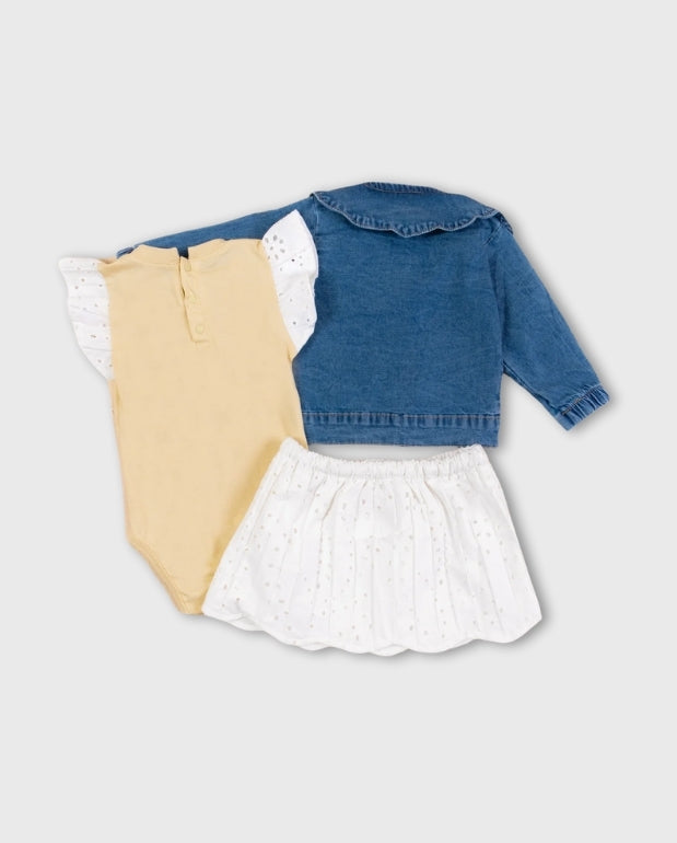 Conjunto 3 Piezas Chaqueta Body Detalle