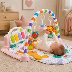 Gimnasio Para Bebé Piano Dinosaurios Rosa