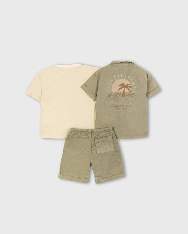 Conjunto 3 Piezas Bermuda Drill Verde
