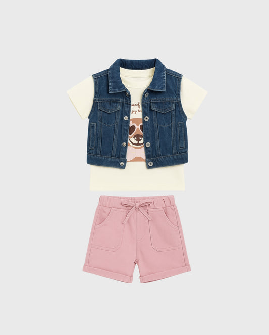 Conjunto 3 Piezas Short y Chaleco
