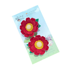 Set Pinzas Flor Fay rojo