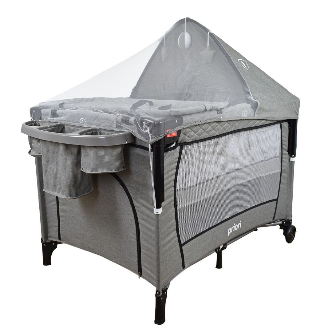 Cuna corral Colecho Pro Max Gris Claro Priori
