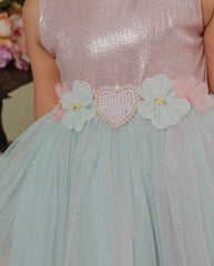 Vestido Cintura Corazón Anastasia Rosa Lilo detalle
