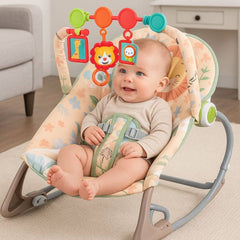 Silla Mecedora Vibradora Musical Leon Beige Bebe