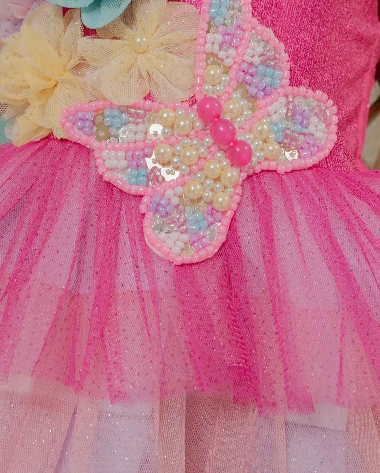 Vestido Mariposa Jarin Rosa Lilo detalle